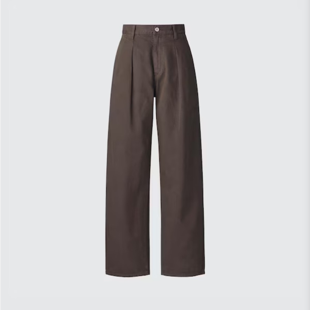 Uniqlo Women’s Dark Brown Denim Pleated Pants